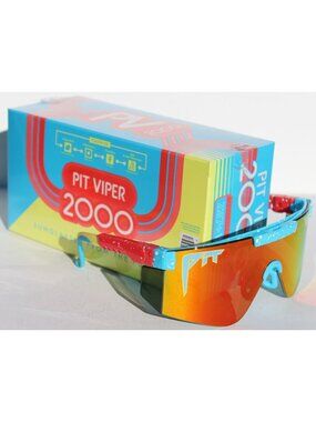 PIT VIPER The TP Roll 2000s Sunglasses Red Blue/Orange Shield NEW